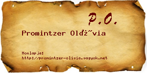 Promintzer Olívia névjegykártya